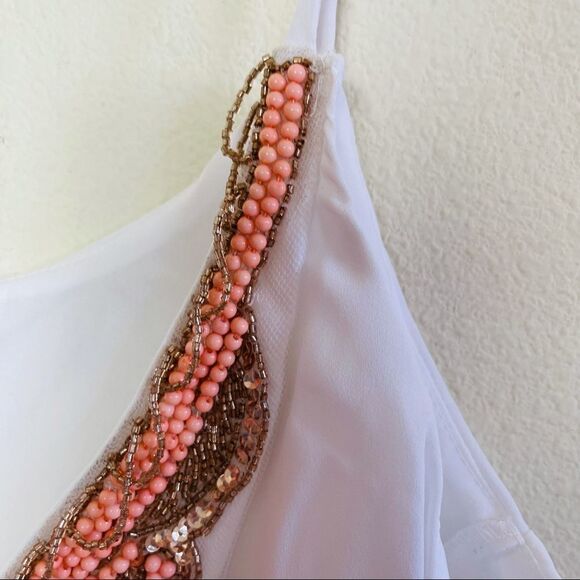 NWT Charlotte Russe White Beaded Tank Top Medium - Picture 5 of 6